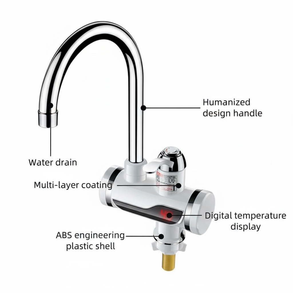 Instant Electric (3000W) Water Heater Faucet Tap Home-Kitchen